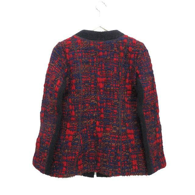 美品★LOUIS VUITTON★ウール★ノーカラー★ツイードニットコート LOUIS VUITTON - 美品☆LOUIS VUITTON☆ウール☆ノーカラー☆ツイード