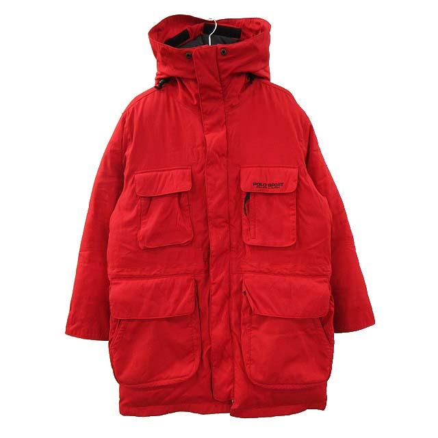 【中古】ポロスポーツ POLO SPORT 90s ダウンパーカー ダウンジャケット OLD 赤 レッド M メンズ ポロスポーツ POLO SPORT 90s ダウンパーカー ダウンジャケット OLD 赤