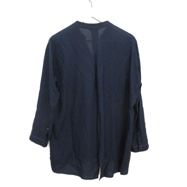 モラビト MORABITO BLANC ブラウス 38 ネイビー 紺 スキッパー