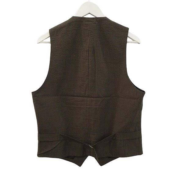 ジャンネット GIANNETTO ストライプ ベスト ジレ 48 茶色 ブラウン