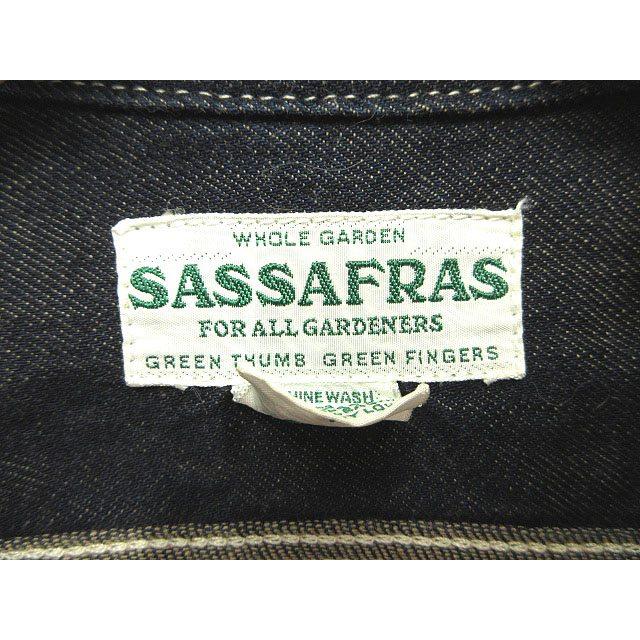 ササフラス カバーオール L グリーン 裏地付 ササフラス/SASSAFRASからデニムのハーフが登場です/GREEN FINGER HALF