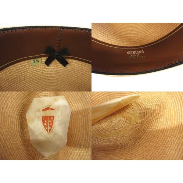 ヴィンテージ VINTAGE LEONE CAPPELLI 中折れ ストローハット 帽子 