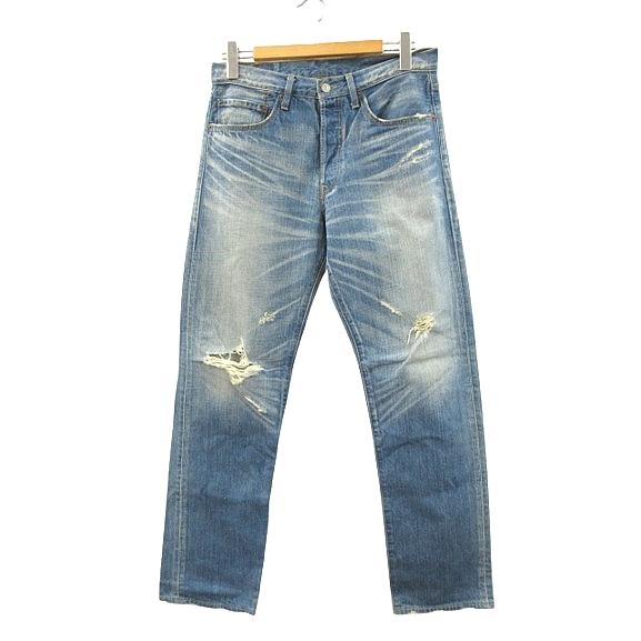 リーバイス　501　ストレート　ブルー　ダメージジーンズ　サイズW32L32 リーバイス 501 ストレート ブルー ダメージジーンズ サイズ