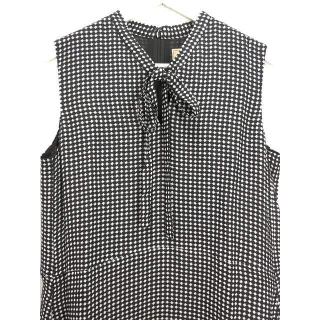 シビラ SYBILLA ドットジャカードボウタイワンピース M ブラック 黒