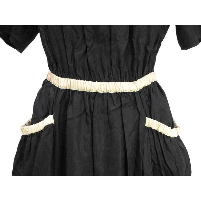 シビラ SYBILLA バイカラーディテールギャザードレス ワンピース M