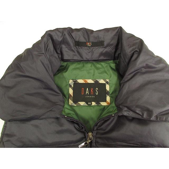 ダックス DAKS ダウン ベスト フード付き 40 ネイビー グリーン