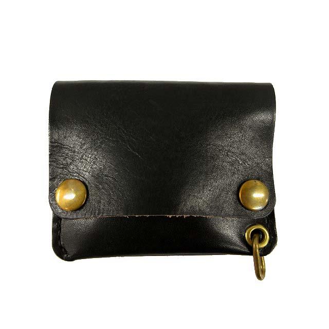 ショートトラッカーウォレット　ブラック　国産本革　レザークラフト ショートトラッカーウォレット ブラック 国産本革 レザー