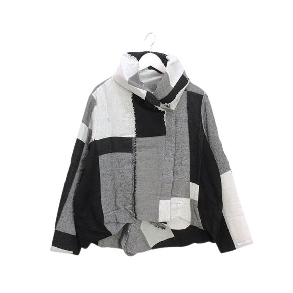 センソユニコ 芽風 ガーゼ フリンジ ジャケット 38 グレー系