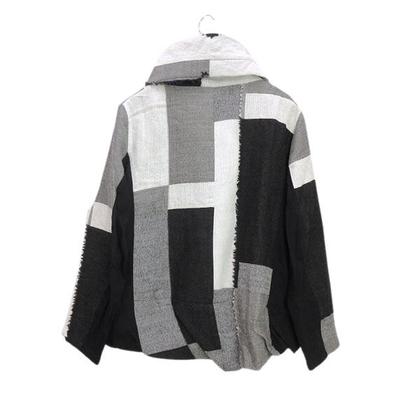 センソユニコ 芽風 ガーゼ フリンジ ジャケット 38 グレー系