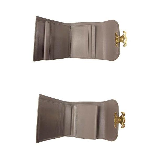 CELINE（セリーヌ） トリオンフ スモール フラップウォレット ぺブル