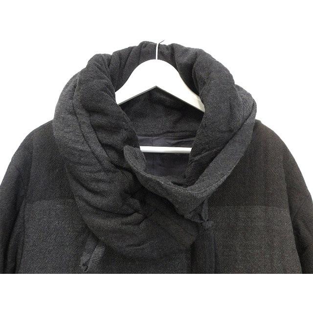 ジウ 慈雨 センソユニコ ウール ジャガード コート 40 グレー ブラウン