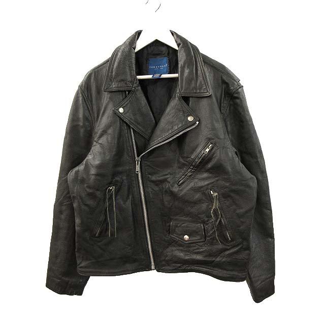 【中古】タウンクラフト TOWNCRAFT 90s レザー ダブル ライダースジャケット ブラック XL メンズ タウンクラフト TOWNCRAFT 90s レザー ダブル ライダースジャケット