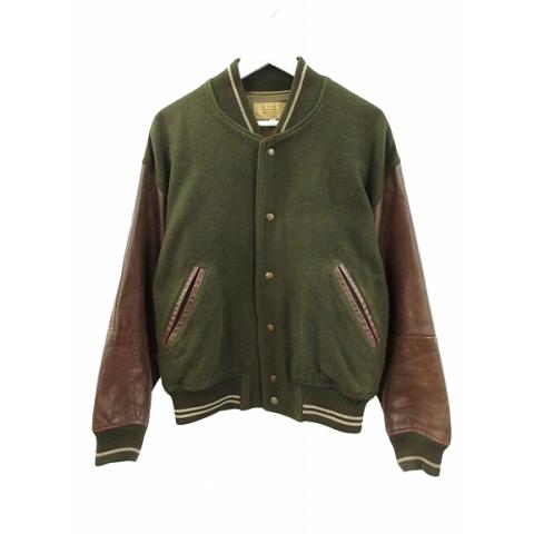 メンズメルローズ MEN'S MELROSE 80s スタジャン 袖レザー メルトン