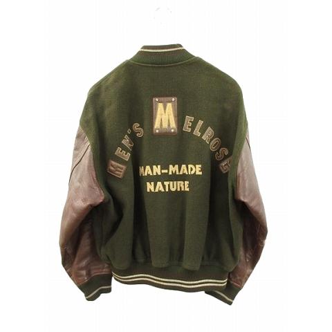 メンズメルローズ MEN'S MELROSE 80s スタジャン 袖レザー メルトン