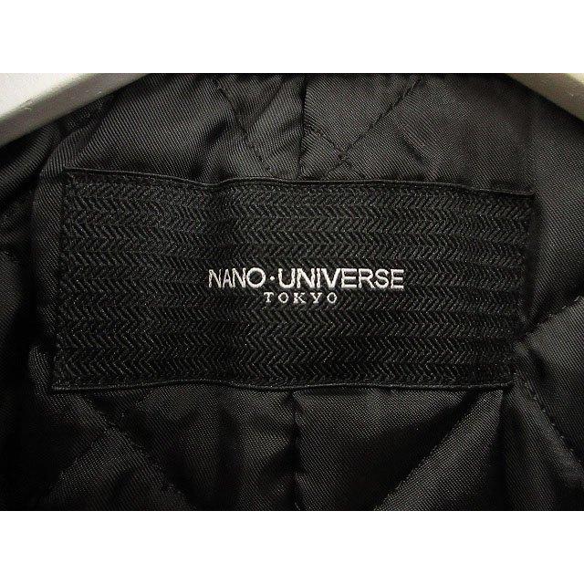 【中古】ナノユニバース nano universe レザージャケット ライダース 中綿 S 黒 ブラック 革ジャン ジップアップ NANO universe（ナノ・ユニバース） レザージャケット ライダース 中綿