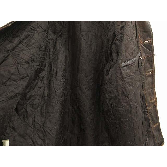 エディーバウアー EDDIE BAUER 00s レザー カーコート XL 牛革 ダーク