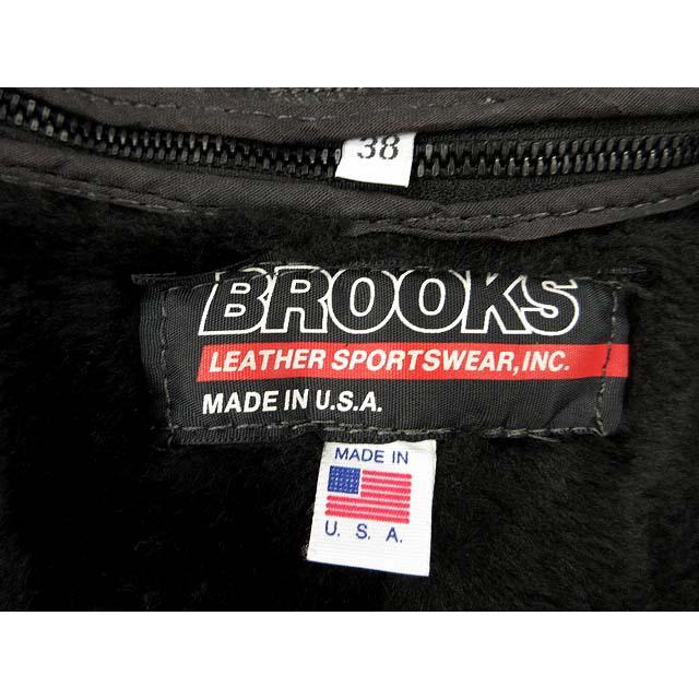 ブルックス BROOKS 80s レザー ダブル ライダースジャケット 38 USA製