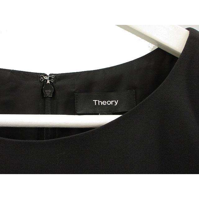 theory（セオリー） ワンピース 半袖 0 ウール 黒 ブラック NURIANA.L