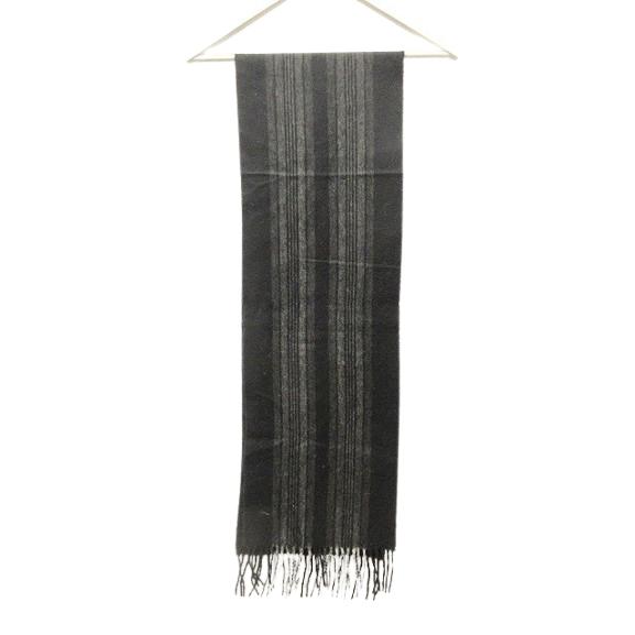 MORGAN&OATES フリンジマフラー ストライプ カシミヤ スコットランド製