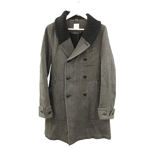 ts(s) ティーエスエス ダブルブレスト チェスターコート ティーエスエス ts(s) ダブルブレスト チェスターコート リブ グレー 1