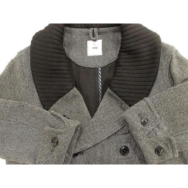 ティーエスエス ts(s) ダブルブレスト チェスターコート リブ グレー 1