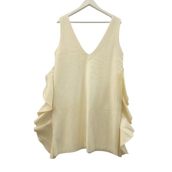 チェスティ Chesty フリルニットワンピース ノースリーブ Vネック 