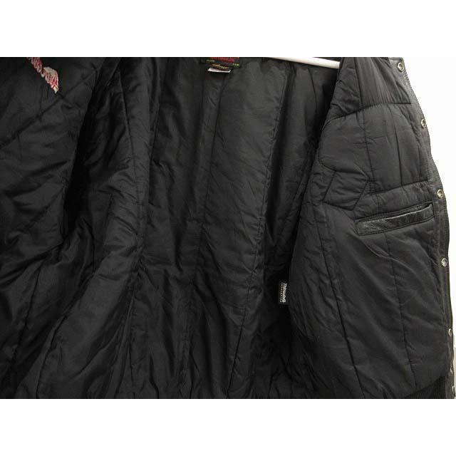 【中古】ゲーム スポーツウェア GAME SPORTSWEAR レザー スタジャン USA製 L ワッペン 刺繍 ブラック ゲーム スポーツウェア GAME SPORTSWEAR レザー スタジャン USA製 L