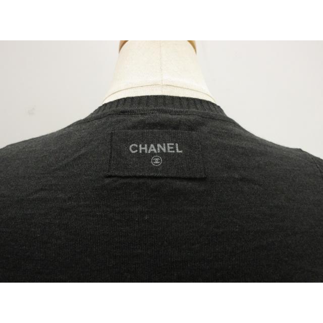 CHANEL（シャネル） ニット ワンピース 36 グレー リブ 切替 ココ