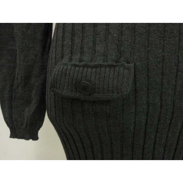 CHANEL（シャネル） ニット ワンピース 36 グレー リブ 切替 ココ