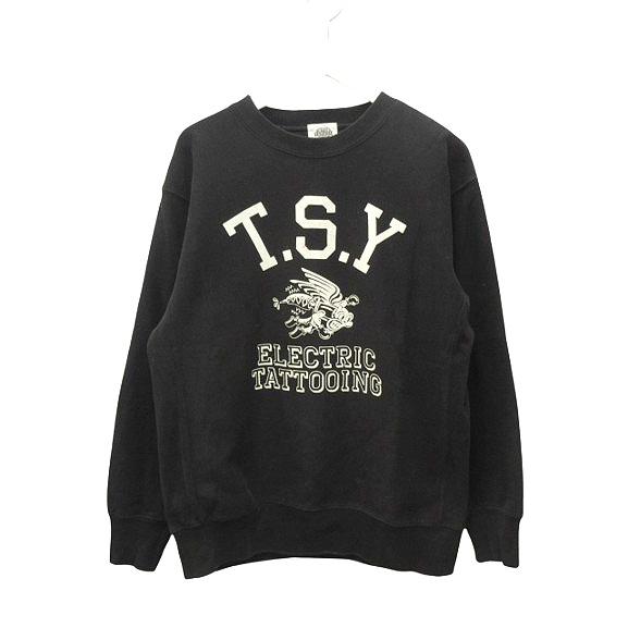 TATTOO STUDIO YAMADA COLLEGE SWEATSHIRT TSY BLACK×WHITE タトゥー