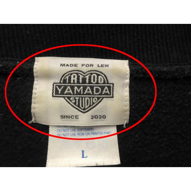TATTOO STUDIO YAMADA COLLEGE SWEATSHIRT TSY BLACK×WHITE タトゥー