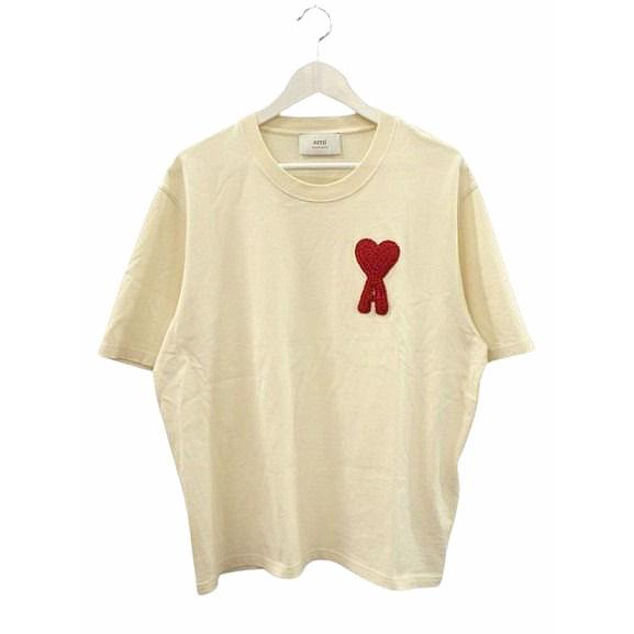 【中古】AMI Alexandre Mattiussi アミア 25SS Ami de Coeur パッチ Tシャツ 刺繍 HTS065 S アイボリー系 AMI Alexandre Mattiussi アミアレクサンドルマテュッシ 25SS Ami de