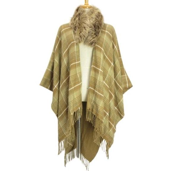 ローレンラルフローレン LAUREN RALPH チェック フリンジ ショール