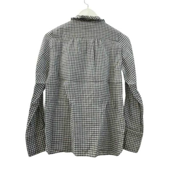 ロワズィール LOISIR シャツ 長袖 ギンガムチェック ブルー 青 リネン 