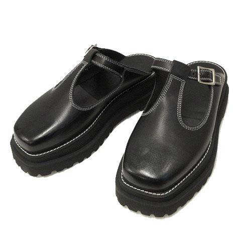 【中古】ワイズ Y's COW LEATHER MARY JANE SANDALS レザー メリージェーン サンダル 3 (25.0) 黒 牛革 2025AW 靴 Y's（ワイズ） Y's COW LEATHER MARY JANE SANDALS レザー メリー