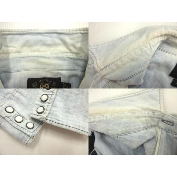 ダブルアールエル RRL デニムウエスタンシャツ 長袖 ライトブルー M