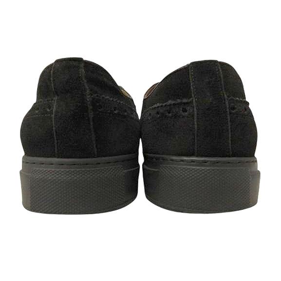 デュカルス DOUCAL'S ウィングチップ スニーカー スウェード 41 黒