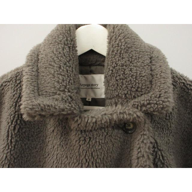 Arpege story アルページュ ストーリー ボアポンチョコート 2 グレー