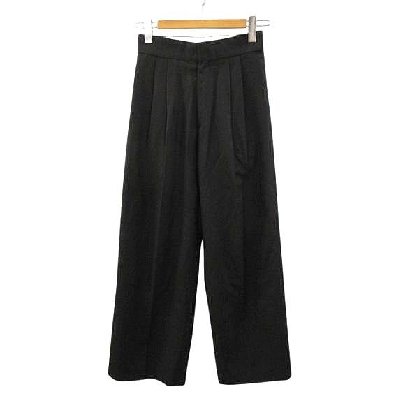 ハイク HYKE ウール タックパンツ 202-13188 黒 ブラック 1 ワイド
