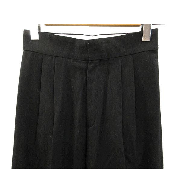 ハイク HYKE ウール タックパンツ 202-13188 黒 ブラック 1 ワイド