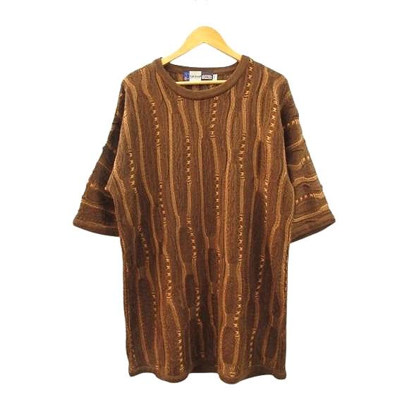 クージー COOGI 3Dニット 半袖セーター ブラウン ビッグサイズ XXXL