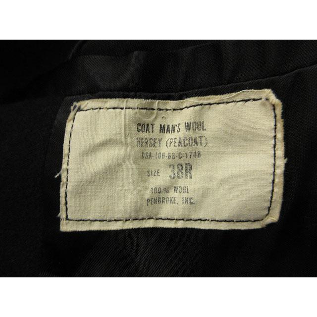 ヴィンテージ VINTAGE 60s US NAVY 米軍実物 Pコート 8ボタン 38R ミリタリー ダークネイビー メンズ_7