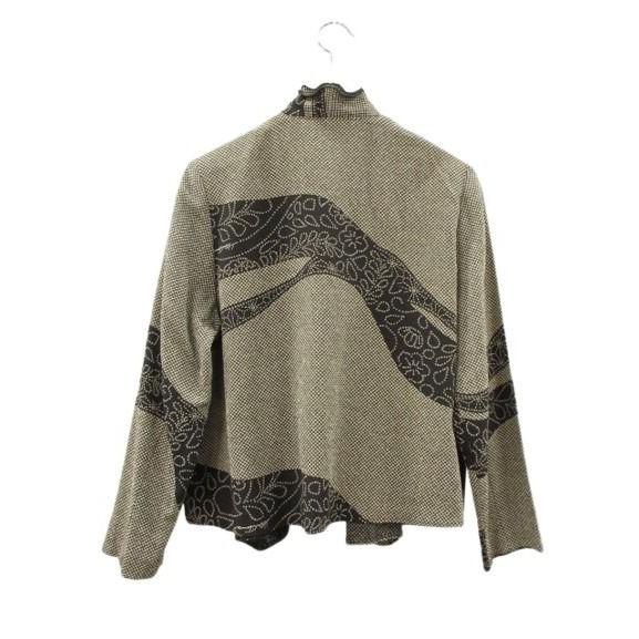詩仙堂 HITOSHI TAMURA ちりめん 縮緬 フリル カーディガン 前開き
