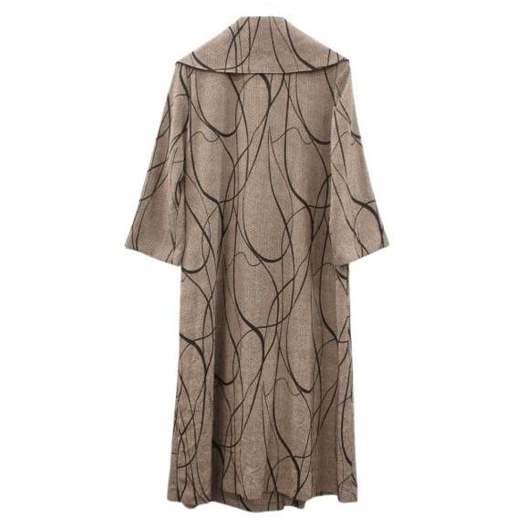 詩仙堂/コート一重/ゴールドタグ/ちりめん 詩仙堂 HITOSHI TAMURA ちりめん 縮緬 ビッグカラー コート 毘沙門亀甲