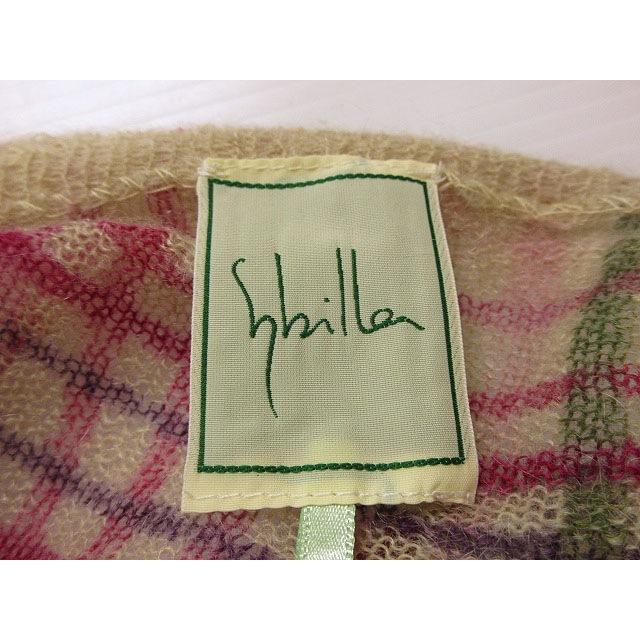 シビラ SYBILLA ニット ワンピース チェック ウール モヘヤ M ピンク系