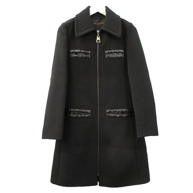 LOUIS VUITTON（ルイ・ヴィトン） ウール コート レザートリム 34