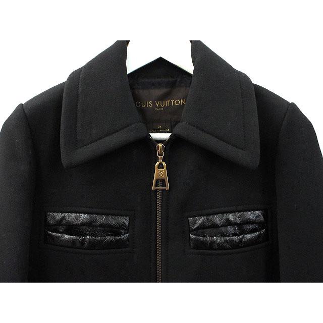 LOUIS VUITTON（ルイ・ヴィトン） ウール コート レザートリム 34