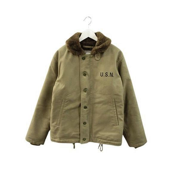 YMCLKY N-1 NXsx15122 デッキジャケット 36 ベージュ ジップアップ