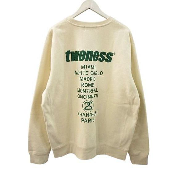 TWONESS トゥーネス WORLD TOUR CREW プリントスウェット IND5000CC アイボリー XL 長袖 トレーナー トップス メンズ_1