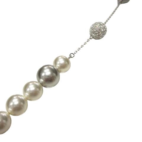 スワロフスキー SWAROVSKI ロングネックレス ミラーボール パール シルバー アクセサリー レディース |  | 01